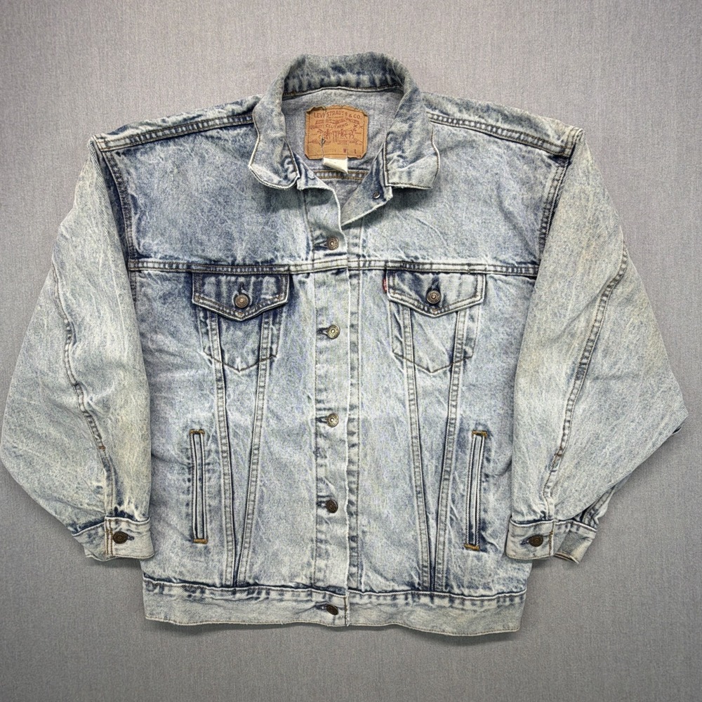 Vintage Levis Jacket Mens XL Blue Type 3 Trucker Jean Denim Made In USA STAINS
